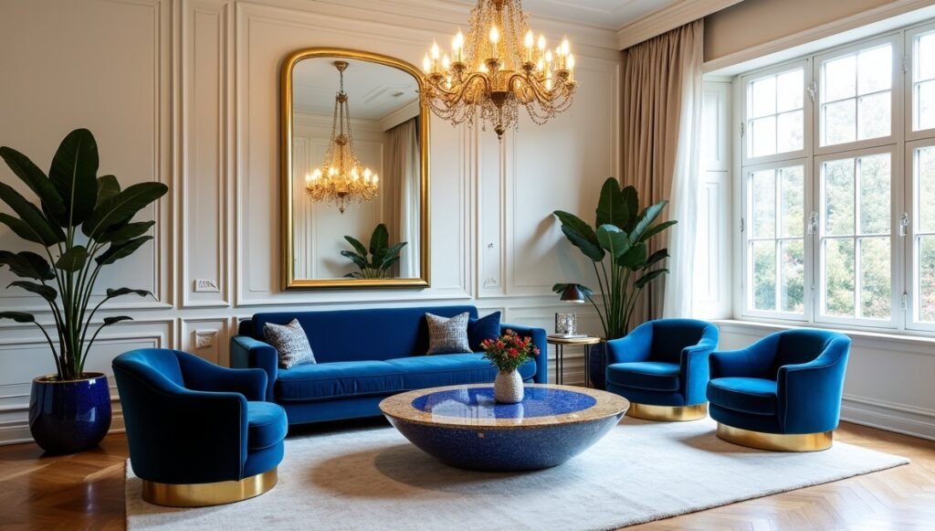 Blue and Gold Living Room Ideas