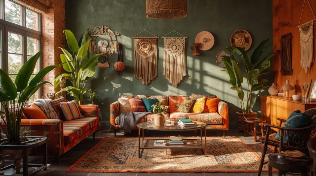 Colorful Boho Living Room Ideas