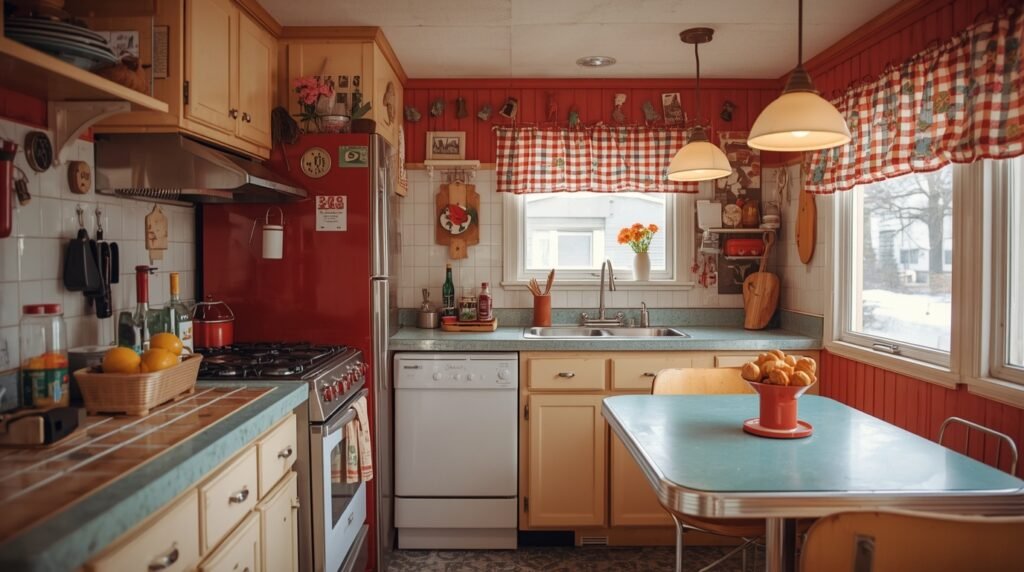 Retro Diner Tiny Kitchen Design Ideas