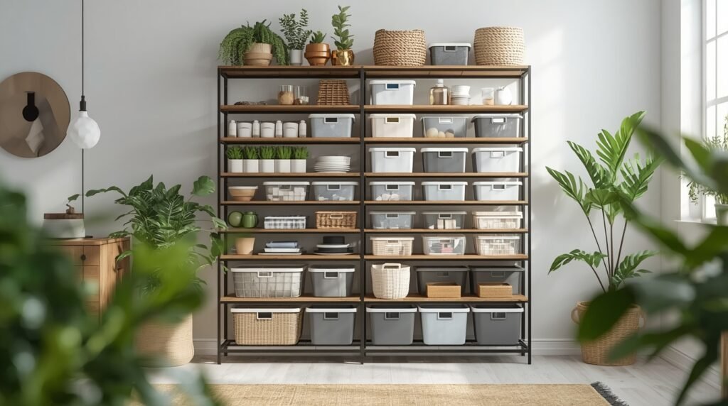 Storage Bin Rack DIY Ideas